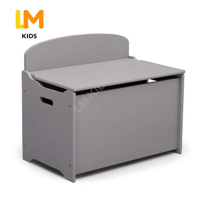 China Modern Wooden Kids Storage Toy Trash Can Bin Cabinet Toddler With Seat Lid Bench Kids Toy Box for sale