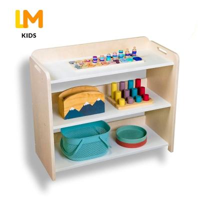 China Scandinavian LM KIDS Mini Montessori Children's Bookcase Wooden Custom Small Children's Book Storage Shelf for sale