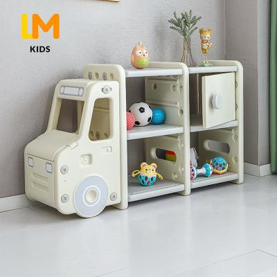 China Modern LM KIDS Modern Design Plastic Children Play Storage Car Cabinets Kids Shelf Baby Bookcase for sale