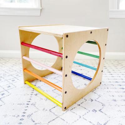 China Indoor LM KIDS Good Quality Factory Directly and Tunnel Cube Climbing Pickler Rainbow Toddler Cube Blocks Wood for sale