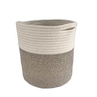 China Sustainable Hot Selling Cotton Rope Basket With Single Handle for sale