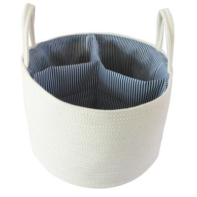 China Viable custom wholesales 2020 new style cotton rope basket woven basket laundry basket for sale