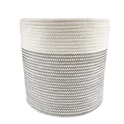 China Sustainable Woven Cotton Rope Basket Basket For Plant for sale