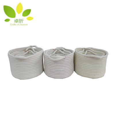 China Sustainable Chinese Product Large Capacity Storage Basket Cotton Rope Basket for sale