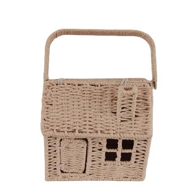 China Fashion Hand - Home Bag Paper Rope Woven Handbag for sale