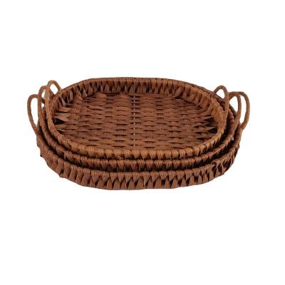 China Sustainable PP Woven Rattan Place Mat Food Serving Place Mats for sale