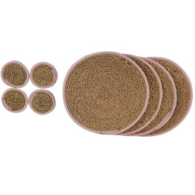 China Natrual place mat and sustainable straw woven coastmat for sale