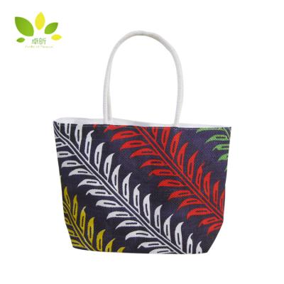 China Beautiful Convenient Woman Beach Bag Art Paper Straw Bag for sale