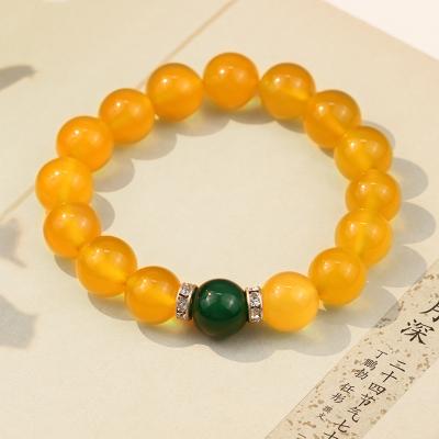 China Vintage Amazon Yellow Genuine Agate Bracelet Hot Selling Single Hand - Woven Natural Agate Beads Bracelet for sale