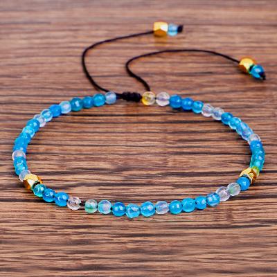 China Fashion 2021 New Arrive Crystal Stone Beaded Anklet Bracelets For Colorful Braided Woven Rope Crystal Bracelet Women Jewelry for sale