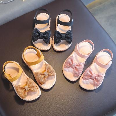 China Cute Cartoon Baby Sandals 2023 Summer Sandals for Kids Girl Lovely Bowtie Princess Sandals for Kids Girl Open Toe Baby Sandals for sale