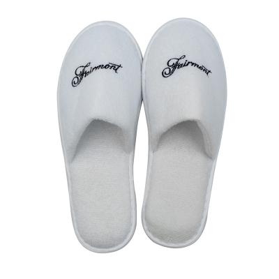 China Disposable Wholesale Cotton Embroidery Disposable Customized Fast Delivery Hotel Slipper for sale