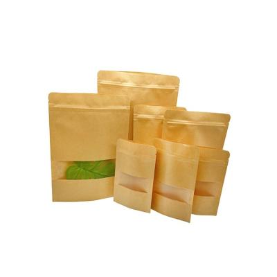 China Factory Wholesale Custom Recyclable Food Grade Kraft Paper Bag Stand Up Pouch For Food Packaging for sale