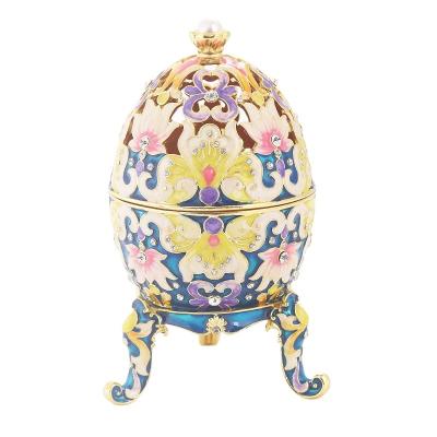 China Luxury Enamel Style Jewelry Decoration Amazon Craft Metal Jewelry Box European Gift Eggs Large Craft Gift for sale