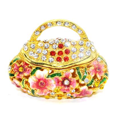 China Europe Valentine's Day Creative Gift for Girlfriend Gift Jewelry Box Diamond Enamel Painted Metal Crafts Practical Home Decoration for sale