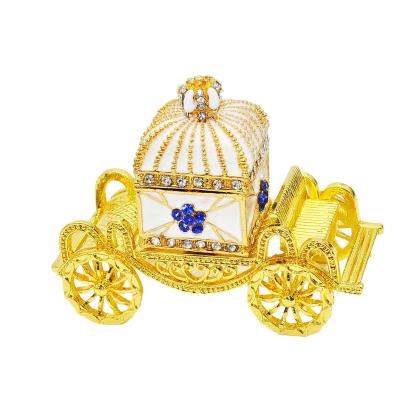 China Creative Gift European Home Craft Metal Jewelry Box Car Crown Diamond Painting Enamel Style Decoration for sale