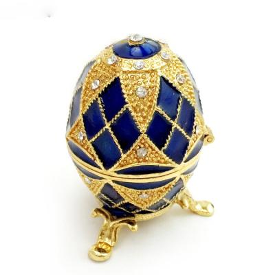 China European Style Creative Gift Jewelry Box Metal Open Triangle Ding Egg Shaped Jewelry Box Decoration for sale