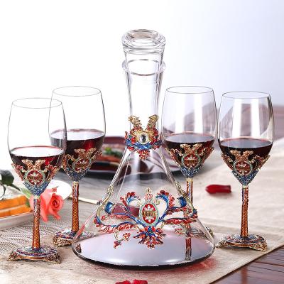 China GIFT BOX Red Wine High End Glass Goblet Awaken Wine Set Factory Direct Sales Wedding Gifts for sale