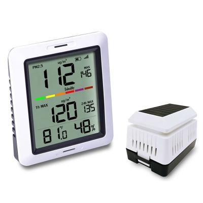 China Quick Response Misol WH0290P PM2.5 Air Quality Monitor Wireless Indoor Temperature Humidity Monitor Solar Powered Monitor PM2.5 Weather Station for sale