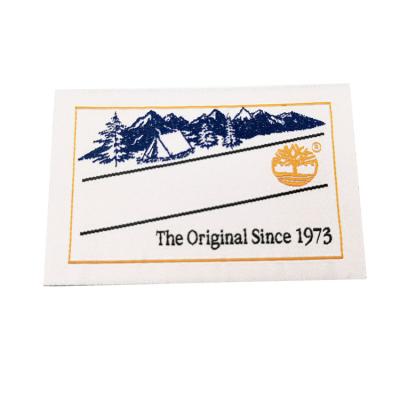 China Custom Washable China Label Size Washable Clothes Sewing Cotton Woven Patches Free Sample for sale