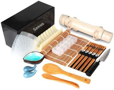 China Viable Sushi Making Kit 20 in 1 Sushi Roll Kit Chefs Knife Bamboo Mats Rice Mold for sale