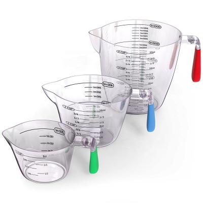 China Viable 3pc Measuring Cups Set For Kitchen Plastic Measuring Cup Measuring Serving Spoons for sale