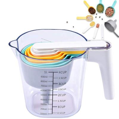 China Sustainable Plastic Digital Measuring Cup And Spoon 9pcs Measuring Serving Spoons for sale