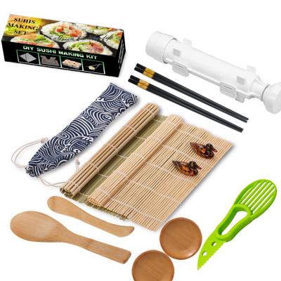 China Hotel Home Restaurant Bamboo Sushi Making Kit Rice Maker DIY Tool Machine Sushi Mold Maker Set Sushi Making Kit For Beginner for sale