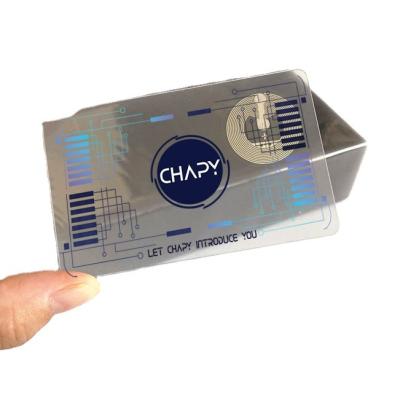 China ISO14443A RFID Contactless Cards M 1K S50 Chip Waterproof / Waterproof Memory Card with transparent clear PVCcard printing. for sale