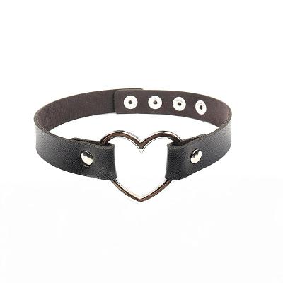 China CLASSIC Gothic Style PU Choker Punk Vintage Fashion Sexy Women Heart Necklace for sale