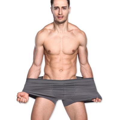 China 6XL Fashion Solid Color Style Home Breathable Simple Boxers For Men for sale