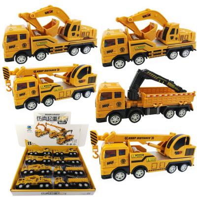 China Toy Kids Gift Plastic Friction Friction Car Dump Engineering Construction Truck Vehicle Pull Back Sports Alloy Engineering Car Series Toys for sale