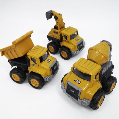 China Diecast Toy Children Excavator Construction Truck Mixer Truck Die Cast Truck & Metal Alloy Sliding Metal Model Car Toy for sale