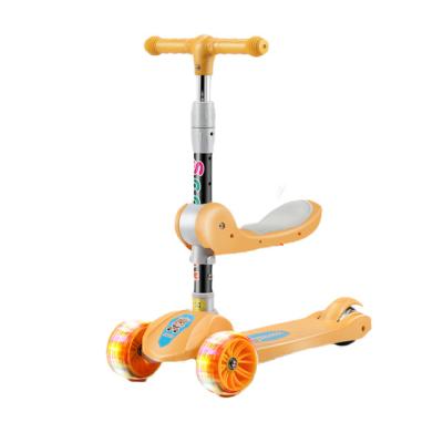 China High Quality Multifunctional Foldable Ignition Child Kids Scooter With Lights Children Scooter Kids Toys 3 PU Wheel Steel for sale