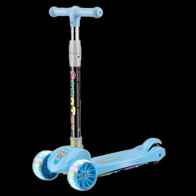 China Kid Children Kick Scooter Height Adjustable Folding Kick Scooter With LED Light Outdoor Kick Scooter for sale