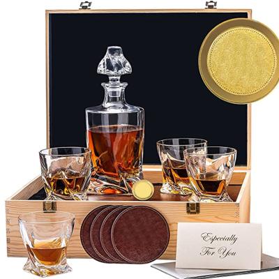 China High quality Amazon Hot Sales -crystal Whiskey Glass Set Rotating Rock Bourbon Irish Whisky Cocktail Vodka Water Juice Tumbler for Bar Glass for sale