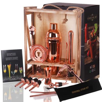 China Cocktail Shaker Set New Designs- Amazon Hot sales Cocktail Shaker Set Bartender Kit 16-Piece Bar Tool Set with Stand Martini Cocktail Shaker Sets for sale