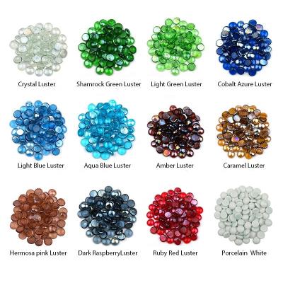 China Stocked Factory High quality wholesale 1/2'' aqua blue pits decorative fire glass beads 17-19mm glass beads for sale