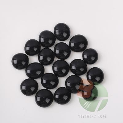 China China 500g 17-19mm porcelain black flat glass beads Factory Direct Supply Mixed Color Crafts Painted Colored Round Flat Glass Beads for sale