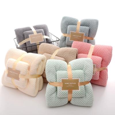 China Wholesale High Quality Pure Soft Wool Water Absorption Cheap Wool Towel Set Viable Dryer and Bath Towel Set for sale