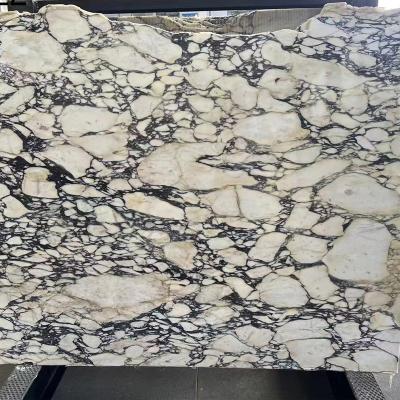 China Large Modern Italian Purple Calacatta Marble Natural Stone Slab Floor Tiles Floor Wall Stairs Step Dining Table White Marble Tile for sale