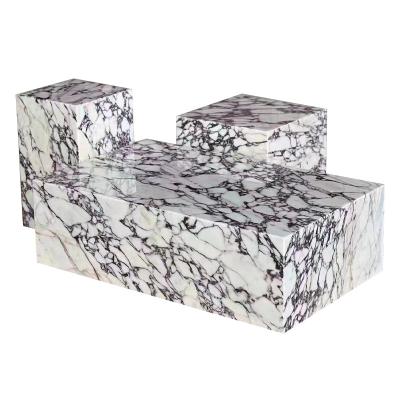 China Luxury Design Calacatta Calcutta Viola Coffee Table Marble Design Travertine Natural Modern Custom Natural Stone Living Room for sale