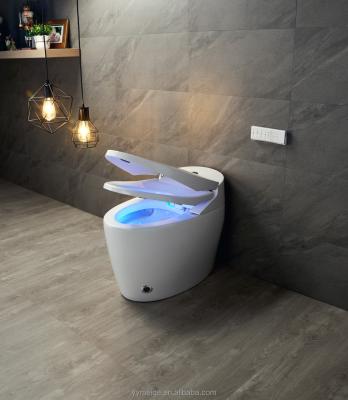 China Office Building Luxury Lower Cistern Eco Smart Automatic Intelligent Toilet with Adjustable Temperature and Tech Features for sale