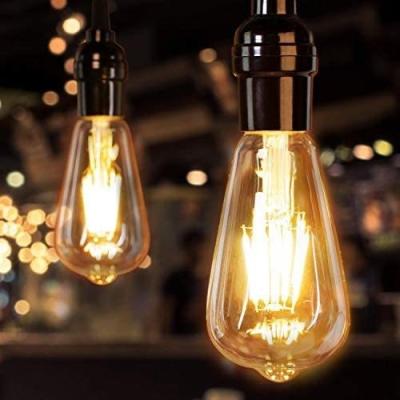 China AC Power Supply Vintage Amber Glass ST19 LED Light Bulb Dimmable 40W Replacement Warm Candle Medium Base for sale