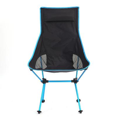 China Modern Customizable Outdoor Aluminum Back High Chair Camping Folding Convenient Beach Chair for sale