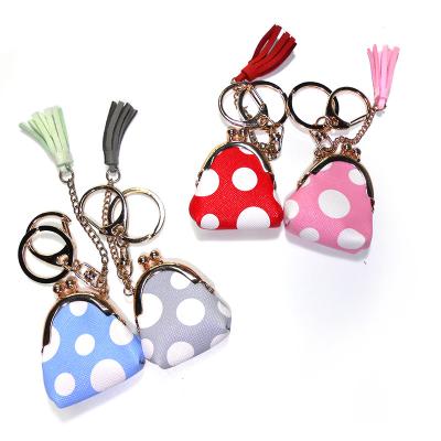 Chine La tache plaquée en laiton a imprimé le gland de Mini Coin Bag Keychain With à vendre