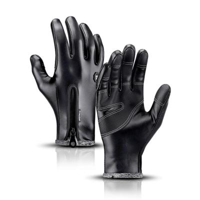 China Waterproof PU Sport Leather Gloves Microfiber Wear-Resistant Sport Leather Gloves for sale