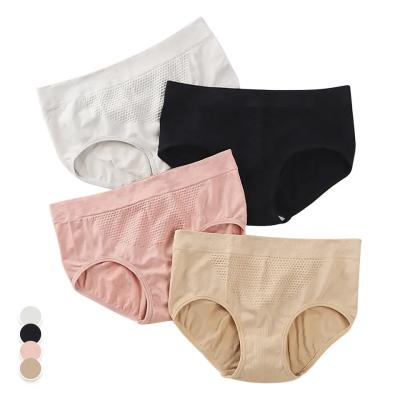 China Custom Made High Quality Women's Seamless Panties Mid Waist Woman Honeycomb Folder Underwear Cotton Breathable Shorts for sale