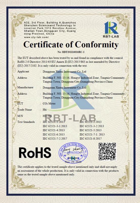 RoHS - Dongguan Xintai Instrument Co., Ltd.