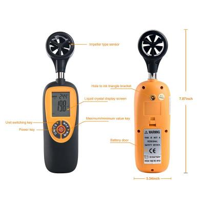 China HTI Brand HT-91 Used In Electric Power OEM Odm Obm Wholesale Price Wind Speed ​​Measurement Digital Marine Anemometer 0.01m/s 200*85*40mm for sale